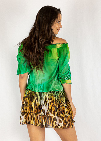 Комбинированное кэжуал платье Time of Style тигровый