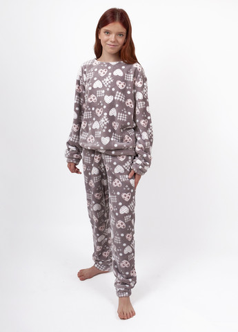 Коричневая зимняя пижама (свитшот, брюки) dexter's
