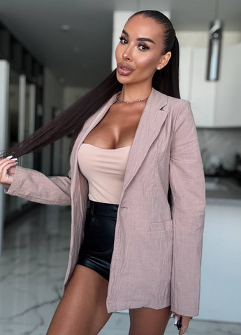 Бежевый женский жакет No Brand однотонный - демисезонный