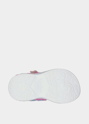 Цветные босоножки Skechers с аппликацией, с логотипом, с белой подошвой