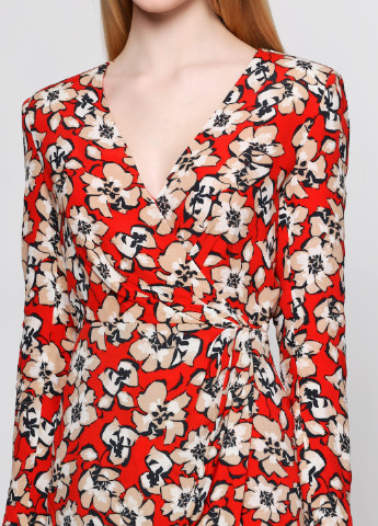 Красное кэжуал платье Mango с цветочным принтом