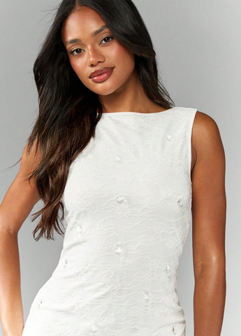 Белое деловое, кэжуал платье а-силуэт SHEIN однотонное