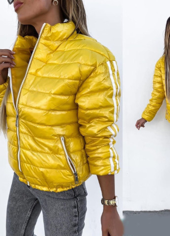 Жовта женская куртка короткая желтая р.50/52 289499 New Trend