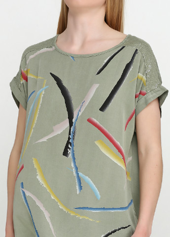 Оливковая (хаки) летняя блуза Unique