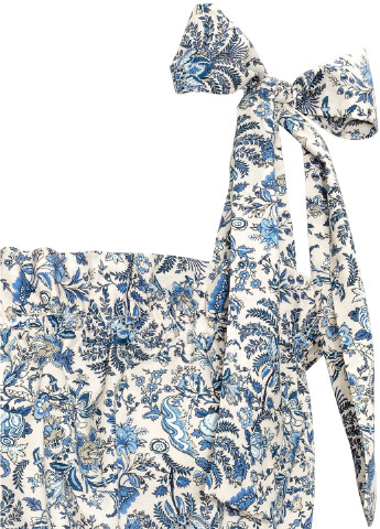 Комбинезон H&M комбинезон-шорты цветочный бежевый кэжуал
