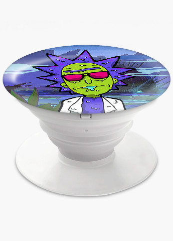 Попсокет (Popsockets) тримач для смартфону Рік Санчез і Морті Сміт Рік і Морті (Rick and Morty) (8754-2934) Чорний MobiPrint (229014759)