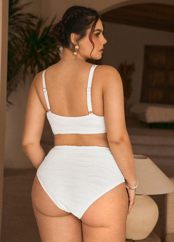 Білий літній купальник (ліф, трусики) топ, роздільний SHEIN