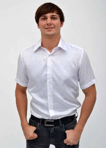 Белая кэжуал рубашка с абстрактным узором Ager