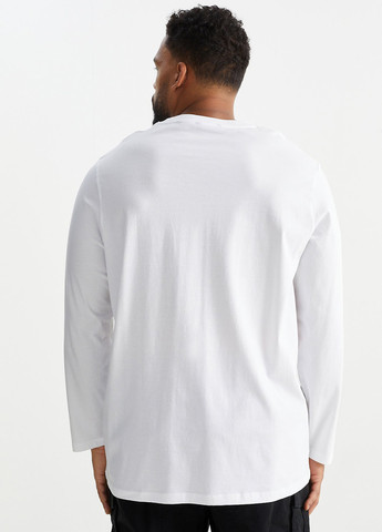 Лонгслів C&A однотонний білосніжний кежуали бавовна