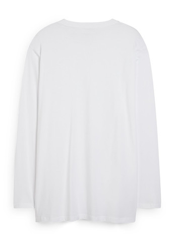 Лонгслів C&A однотонний білосніжний кежуали бавовна