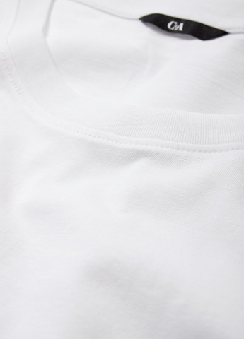 Лонгслів C&A однотонний білосніжний кежуали бавовна