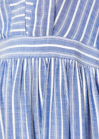 Голубое кэжуал платье клеш KOTON в полоску