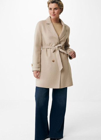 Бежеве демісезонне Пальто двобортне Mexx