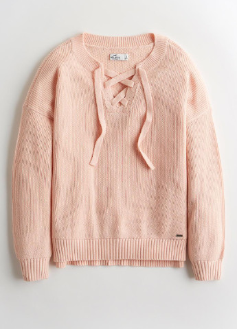 Пудровый демисезонный пуловер пуловер Hollister