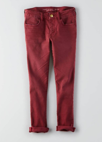 Красные кэжуал демисезонные зауженные брюки American Eagle
