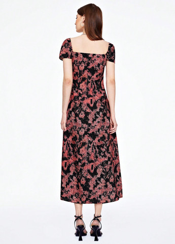 Черное кэжуал платье SHEIN с цветочным принтом