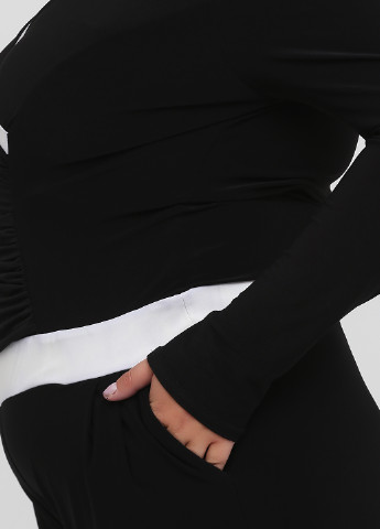Комбинезон Orna Farho комбинезон-брюки однотонный чёрно-белого кэжуал трикотаж, полиэстер