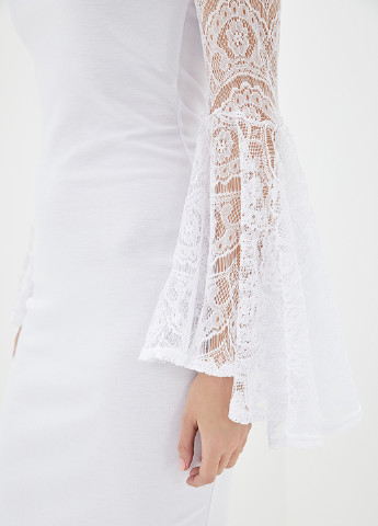 Белое вечернее платье футляр Podium однотонное