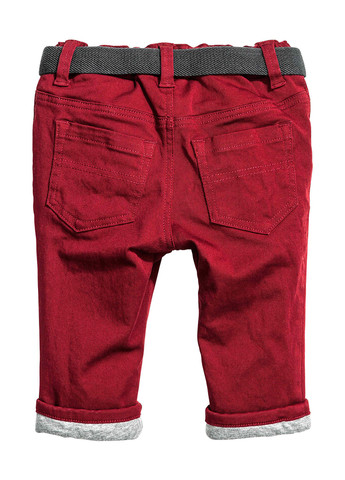 Темно-красные кэжуал демисезонные брюки зауженные H&M