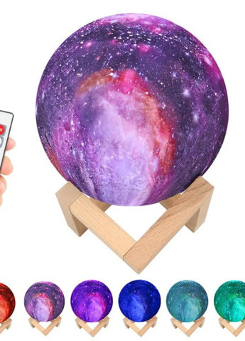 Сенсорний світильник нічник лампа 3D космос Moon-light 16 кольорів на пульті Forus (243194242)