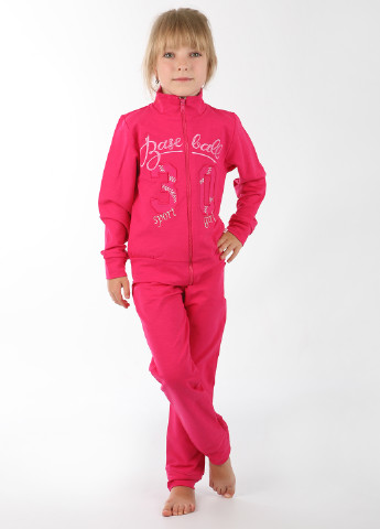 Малиновый демисезонный костюм (кофта, брюки) брючный Фламинго