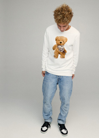 Белый свитшот мужской basic /no flis/ YAPPI рисунок (251791262)