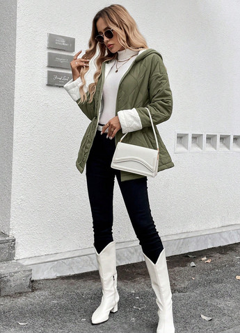 Оливковая (хаки) демисезонная куртка SHEIN