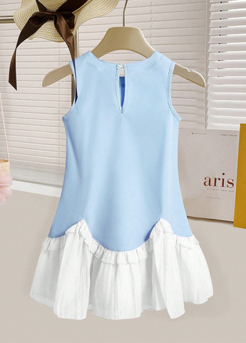 Голубой летний комплект (платье, сумка) SHEIN