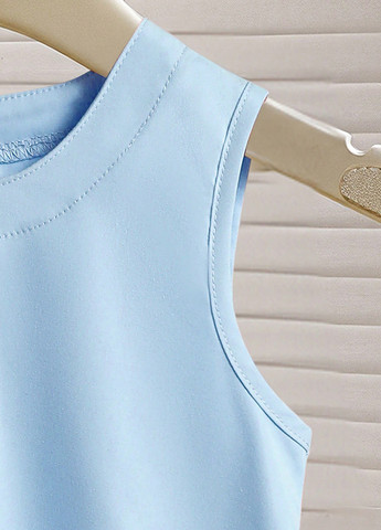 Голубой летний комплект (платье, сумка) SHEIN