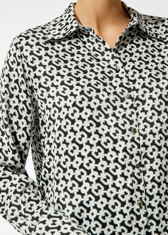 Черная кэжуал рубашка с рисунком KOTON