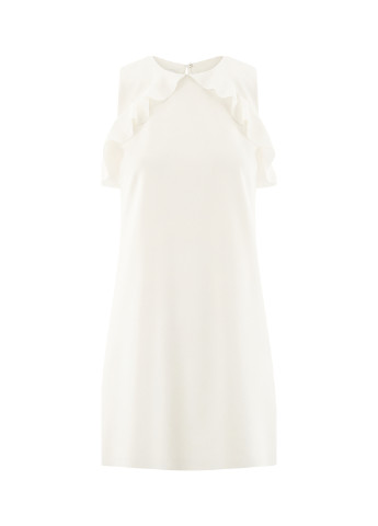 Белое кэжуал платье а-силуэт Oodji однотонное