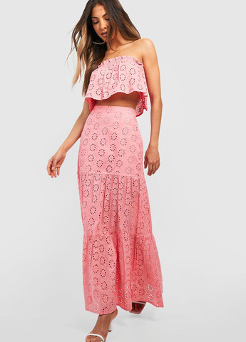 Кораловий літній комплект (топ, спідниця) Boohoo