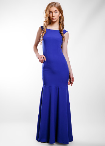 Синее вечернее платье макси SFN однотонное