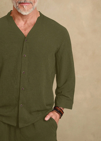 Зелений демісезонний костюм (сорочка, штани) брючний, з сорочкою SHEIN