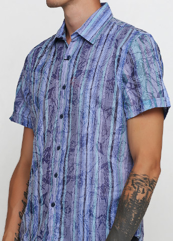Светло-синяя кэжуал рубашка в полоску AMATO