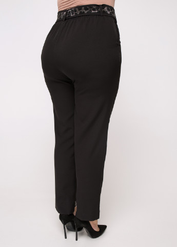 Черные кэжуал демисезонные прямые брюки Luzana