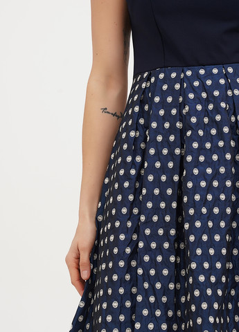 Синее кэжуал платье клеш Vicolo с геометрическим узором