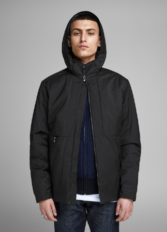 Чорна демісезонна куртка Jack & Jones