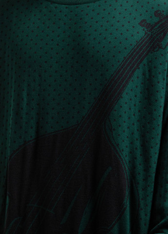 Темно-зелений вовняний джемпер з принтом Dolce & Gabbana (238198609)