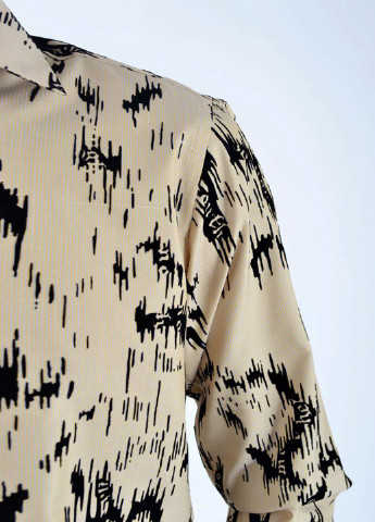 Бежевая кэжуал рубашка с абстрактным узором Ager с длинным рукавом
