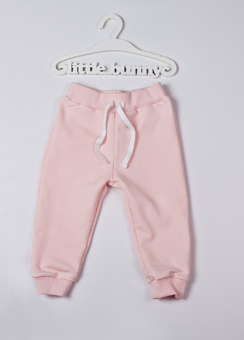 Розовые кэжуал демисезонные со средней талией брюки Little Bunny