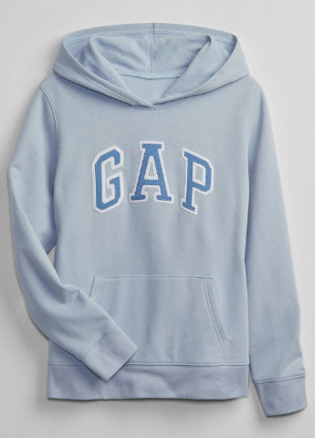 Костюм (худи, брюки) Gap однотонный светло-голубой спортивный хлопок, трикотаж