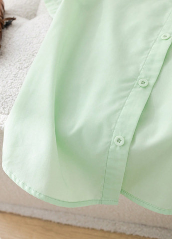 Светло-зеленая кэжуал рубашка однотонная SHEIN