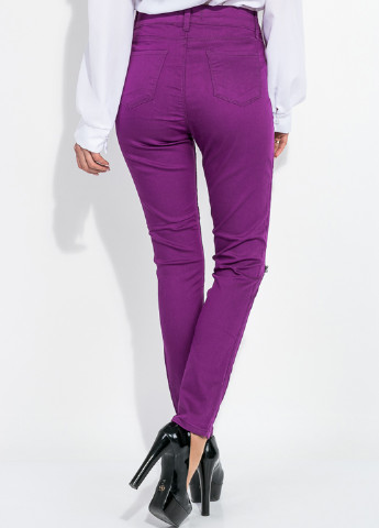 Фиолетовые кэжуал демисезонные зауженные брюки Time of Style