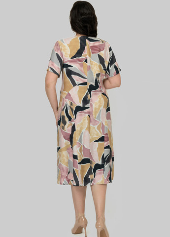 Комбинированное кэжуал платье а-силуэт A'll Posa колор блок