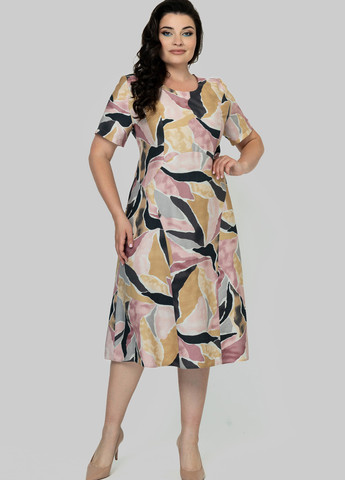 Комбинированное кэжуал платье а-силуэт A'll Posa колор блок