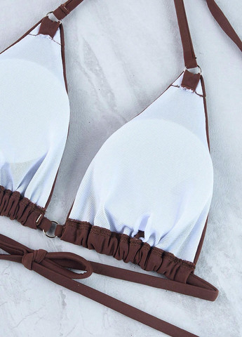 Коричневий літній купальник (ліф, труси) бікіні, роздільний SHEIN