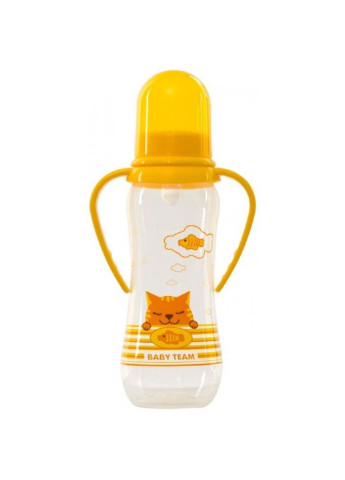 Бутылочка для кормления с ручками и силиконовой соской, 250мл 0+ желт Baby Team (252243896)