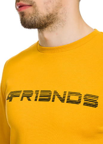 Світшот For Friends - Прямий крій напис гірчичний кежуал - (139505960)