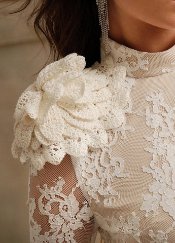 Білий святковий сукня силуетна SHEIN однотонна